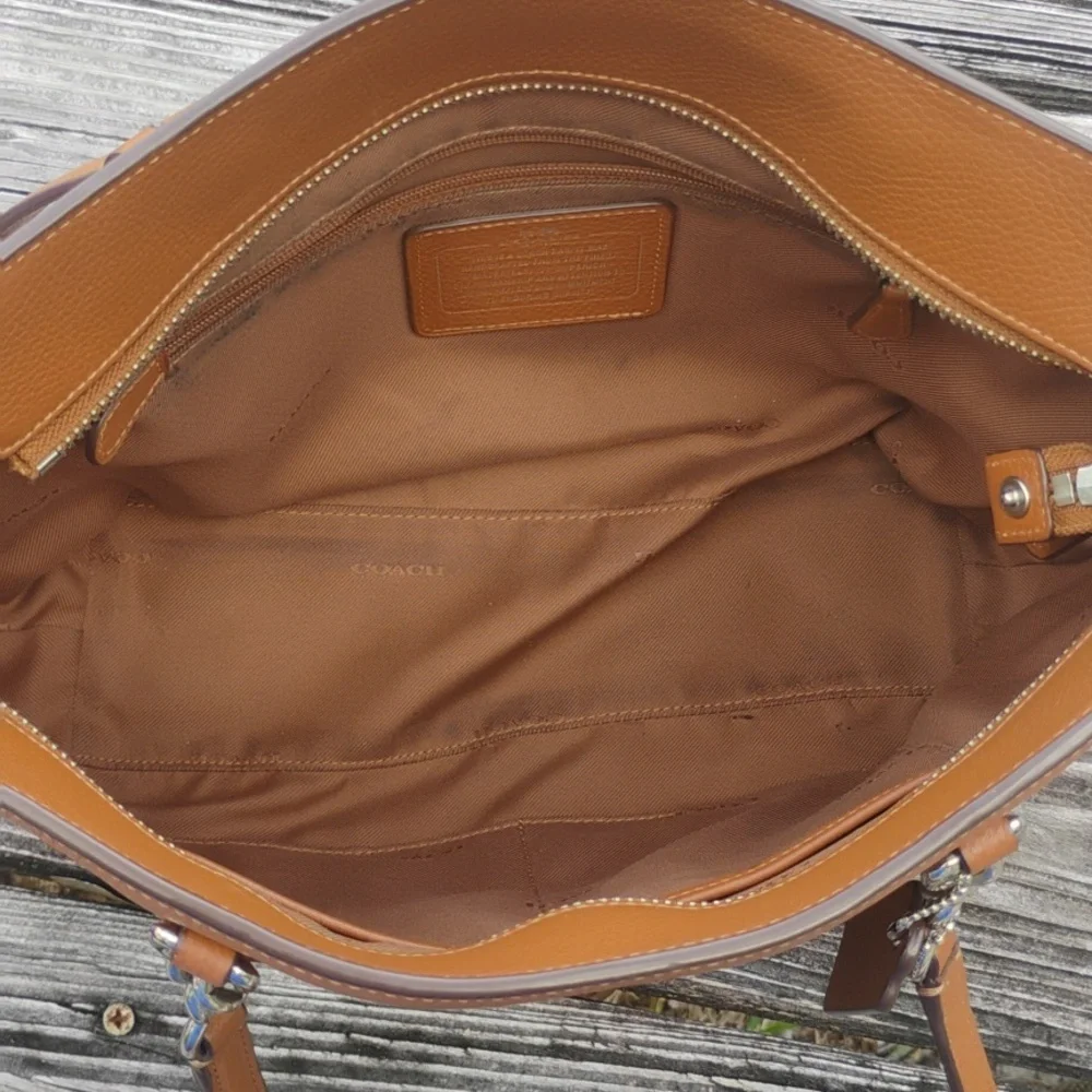 🍍Coach Sophia Tote In Tan/Brown Pebbled Leather - Picture 13 of 16